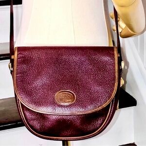 GUCCI PLUS Tumbled Wine Red Leather Flap Closure Messenger Bag VINTAGE